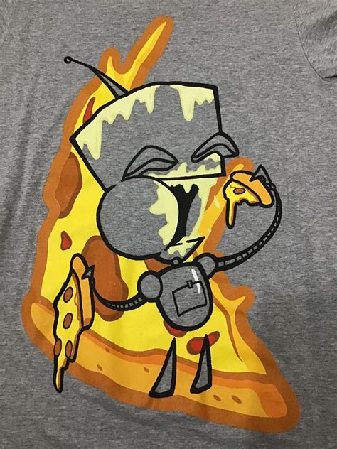 2019 Invader Zim Gir Eating Pizza Nickelodeon T Shirt Gem