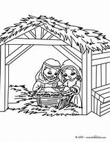 Nativity Scene Print Coloring Hellokids Color Pages sketch template