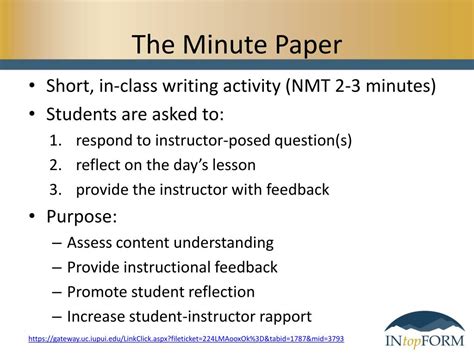 minute paper powerpoint    id