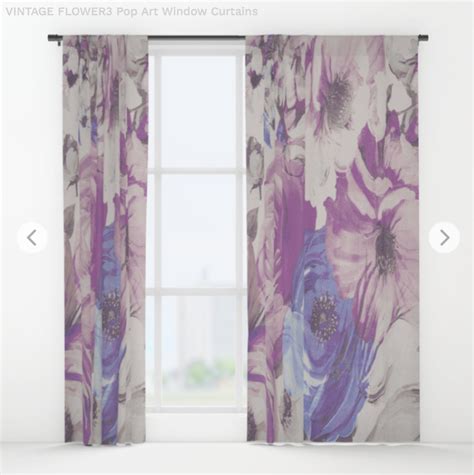 vintage flower pop art window curtains  brucealmighty curtains
