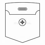 Pocket Shirt Icon Outline Style Illustration Vector Preview sketch template