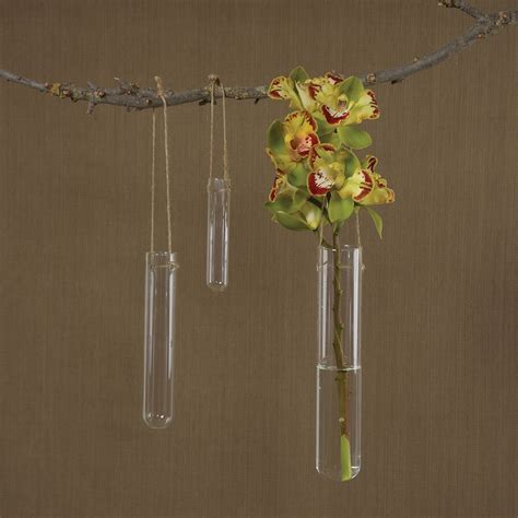 Large Hanging Glass Tube Vase Set Of 2 By Homart Seven Colonial