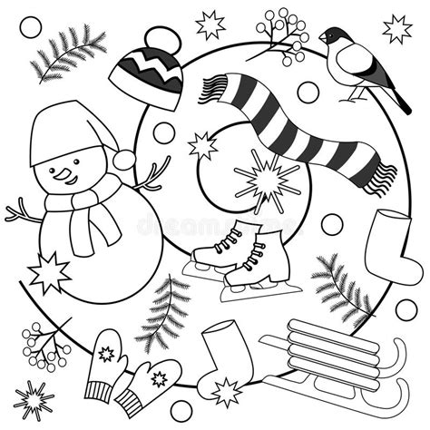 winter activities coloring pages  preschoolers book  kids