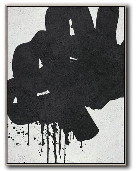 black  white minimal painting  canvasoriginal abstract art