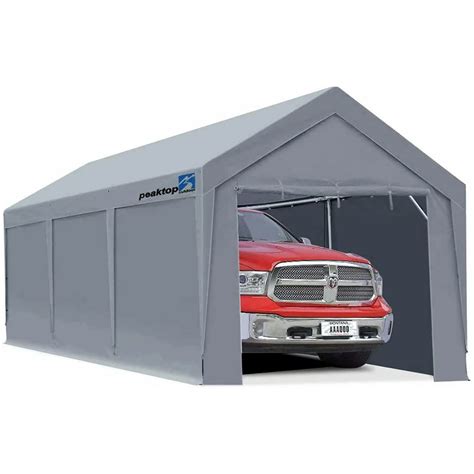 peaktop outdoor    ft upgraded heavy duty carport car canopy  removable sidewalls