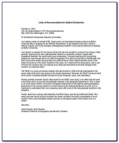 scholarship recommendation letter  friend  letter resume