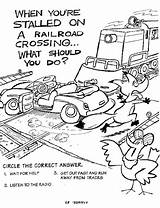Coloring Pages Railroad Crossing Getcolorings Book sketch template