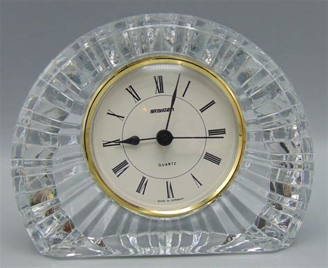 vintage staiger cristal darques  lead crystal quartz clock