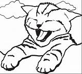 Kitty Yawning sketch template