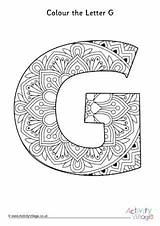 Mandala Letter Colouring Pages Activityvillage Coloring Alphabet Illuminated Colour sketch template
