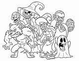 Halloween Coloring Monsters Coloringcrew sketch template