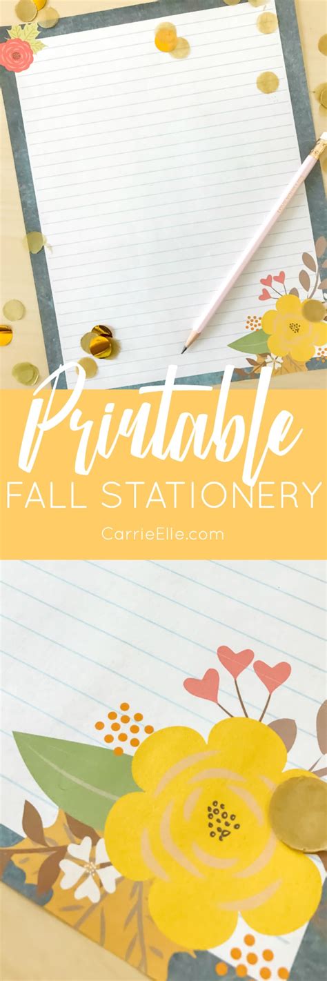 letter writing challenge printable fall stationery carrie elle