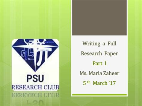 writing  full research paper part