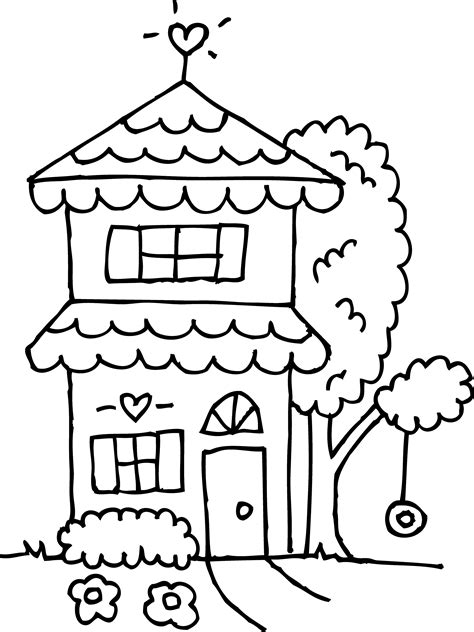 easy  print house coloring pages house colouring pages