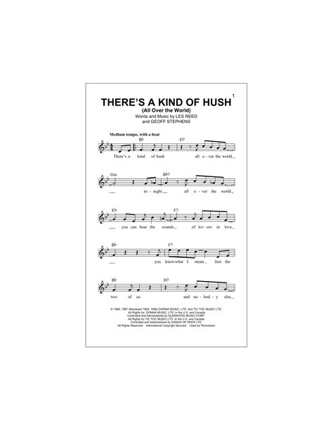 there s a kind of hush all over the world sheet music herman s