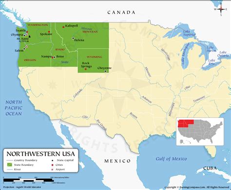 northwestern  map map  northwest usa northwest states map united