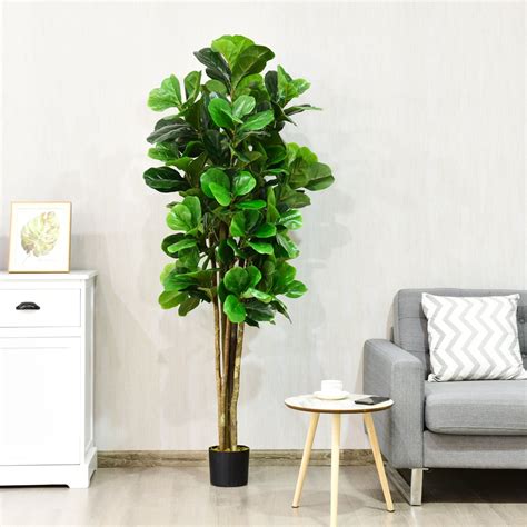 ft artificial natural fig tree bush indooroutdoor decorative planter walmart canada