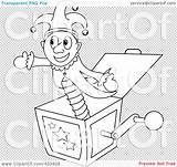 Jack Coloring Box Ouline Joker Toy Illustration Clipart Rf Royalty Pams sketch template