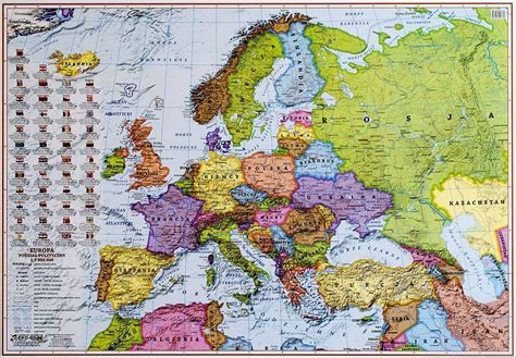 europa polityczna mapa scienna naklejka     cm