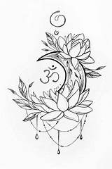 Loto Tatuajes Sketch Lune Tatouage Fleur 123rf Unalome sketch template