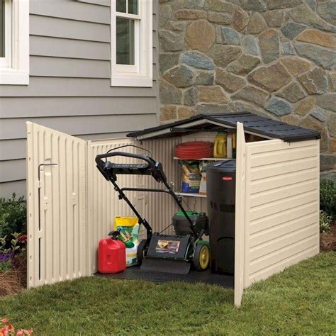 rubbermaid  sliding roof plastic shed  garden