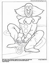 Bozo Pages Clown Coloring Template sketch template