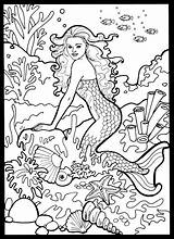Coloring Pages Mermaid Book Mermaids Desenhos Colouring Doverpublications Salvo Uploaded User Dover sketch template