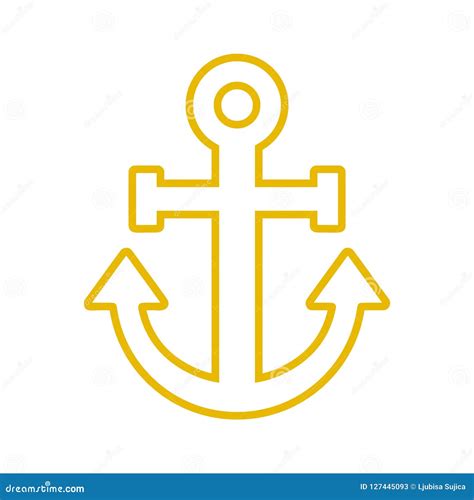 yellow anchor icon golden anchor icon stock vector illustration