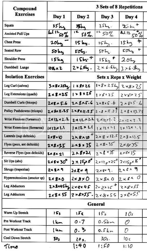 printable bowflex workout chart   workoutwalls