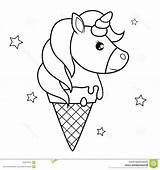 Coloring Unicorn Cream Ice Pages Popsicle Vector Cartoon Cute Girls Incredible Inspirations Preschool Book Preschoolers Sheets Vectorified sketch template