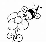 Bee Flower Coloring Para Colorear Coloringcrew Con Flores Gif Animals sketch template