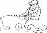 Coloring Pages Fisherman Printable Color Professions sketch template