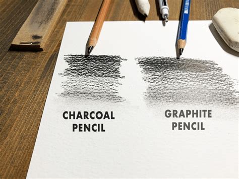 charcoal  graphite pencils    main differences