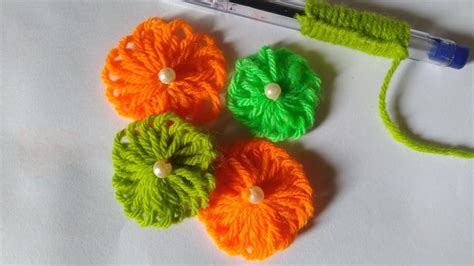 amazing woolen flower ideas hand embroidery design woolen crafts