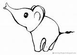 Elephant Drawing Simple Eazy Easy Coloring Pages Getdrawings sketch template