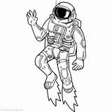 Astronaut Spaceship Landed Xcolorings sketch template