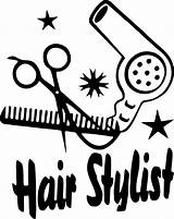 Hair Stylist Clipart Salon Dryer Scissors Comb Decal Blow Vinyl Hairstylist Beautician Decals Clip Beauty Lettering Drawing Window Silhouette Shop sketch template