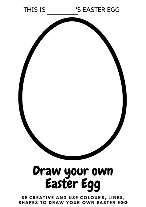 easter egg printable  kids draw   easter egg etsy