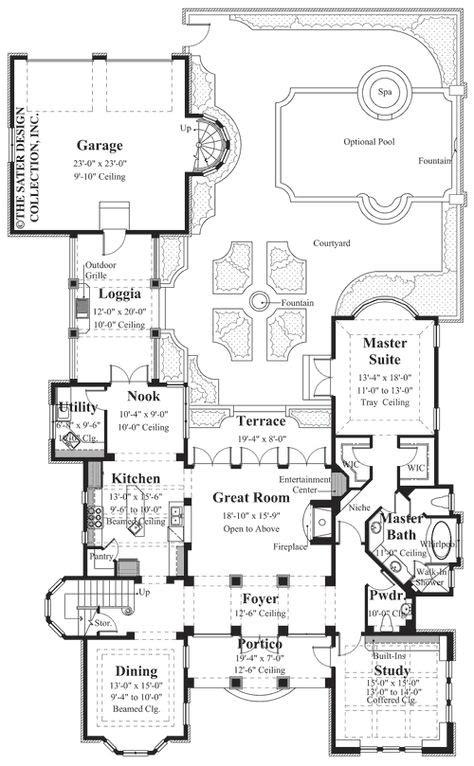 edmonton courtyard home plans home plan styles sater design collection plans casas de