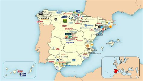 major spanish companies  brands approximate location read comments mapporn