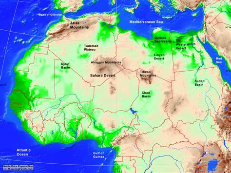 physical map  northern africa images   finder