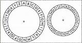 Cipher Wheel Spy sketch template