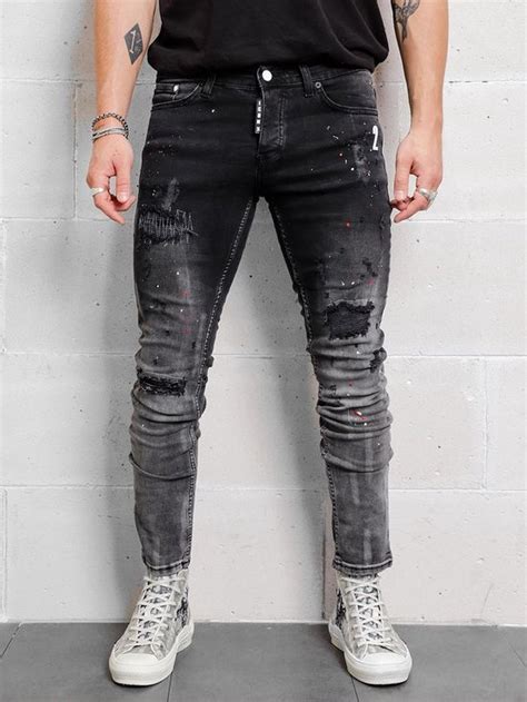 xway jeans  heren jeans met scheuren spijkerbroek slim fit premium street bolcom