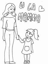 Hija Mamma Figlia Feliz Articolo sketch template