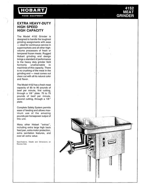 hobart  meat grinder brochure mm equipment corp