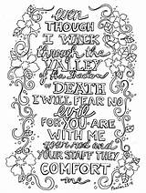 Coloring Bible Pages Verse Psalm Scripture 23 Adult Adults Flowers Printable Verses Color Prayer Sheets Psalms Colouring 23rd Doodle Scriptures sketch template