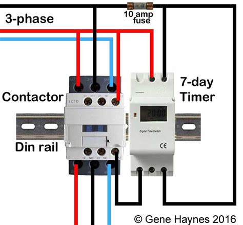 phase contactor wiring diagram  timer
