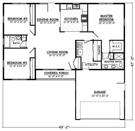 shaped ranch house plan  garage beautiful  shaped floor plans