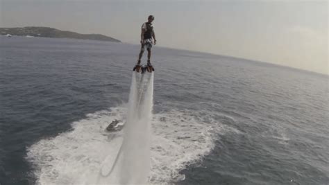 technologies collide drone captures footage  water jetpack dronelife