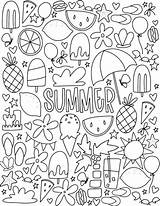 Coloring Summer Pages June Kids Printable Cute Sheets Adult Colour Print Elements Kindergarten Choose Board Doodle sketch template